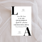 Simple Black Initial Save The Date Cards | SRP8