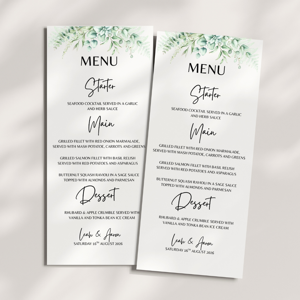 Floral Wedding Menu Cards | SRP1