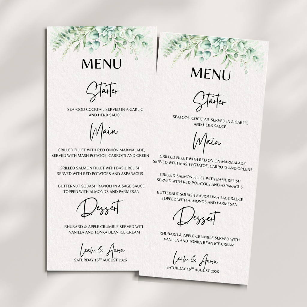 Floral Wedding Menu Cards | SRP1