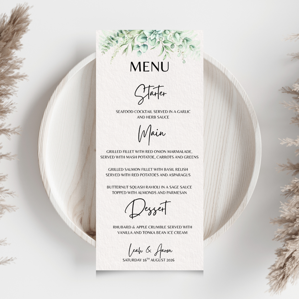 Floral Wedding Menu Cards | SRP1
