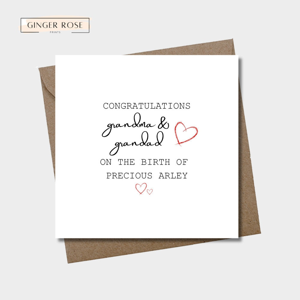 Congratulations Nanny & Grandad Card