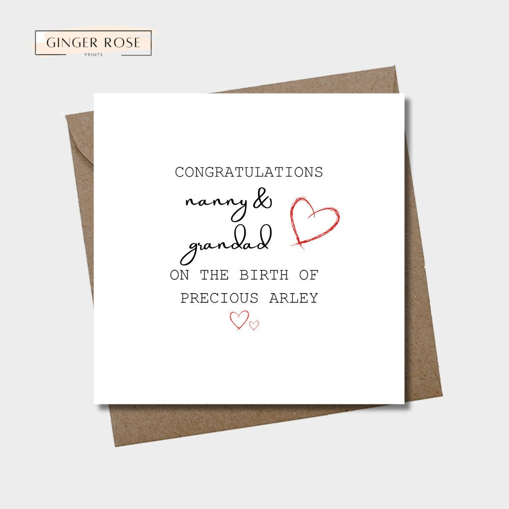 Congratulations Nanny & Grandad Card