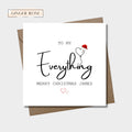 To My Everything Christmas Card | Balloon Heart and Santa Hat Card