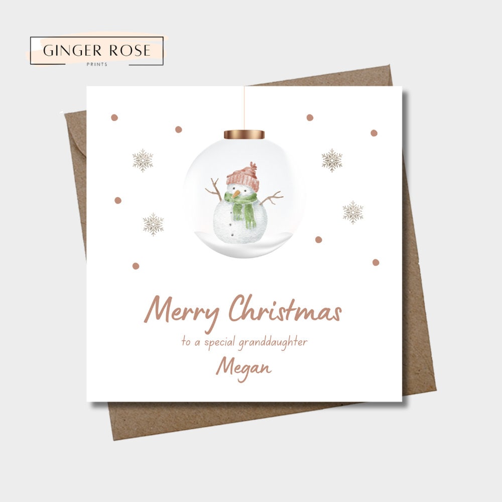 Snowman Snow-globe Card For Daughter, Granddaughter, Goddaughter, Niece, Cousin, Sister