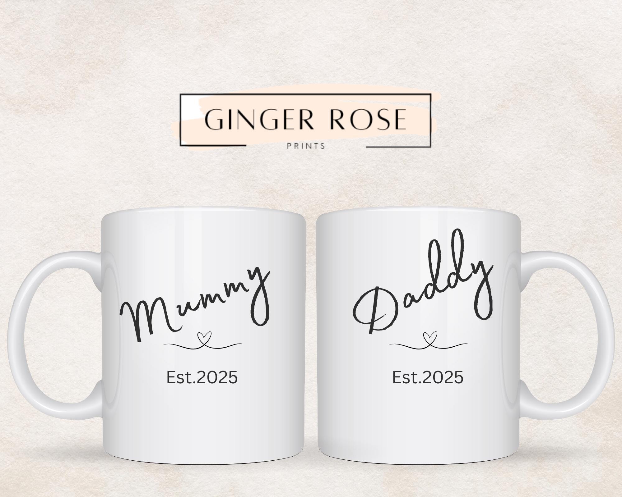 New Parent Mugs: Mummy & Daddy Gift Set
