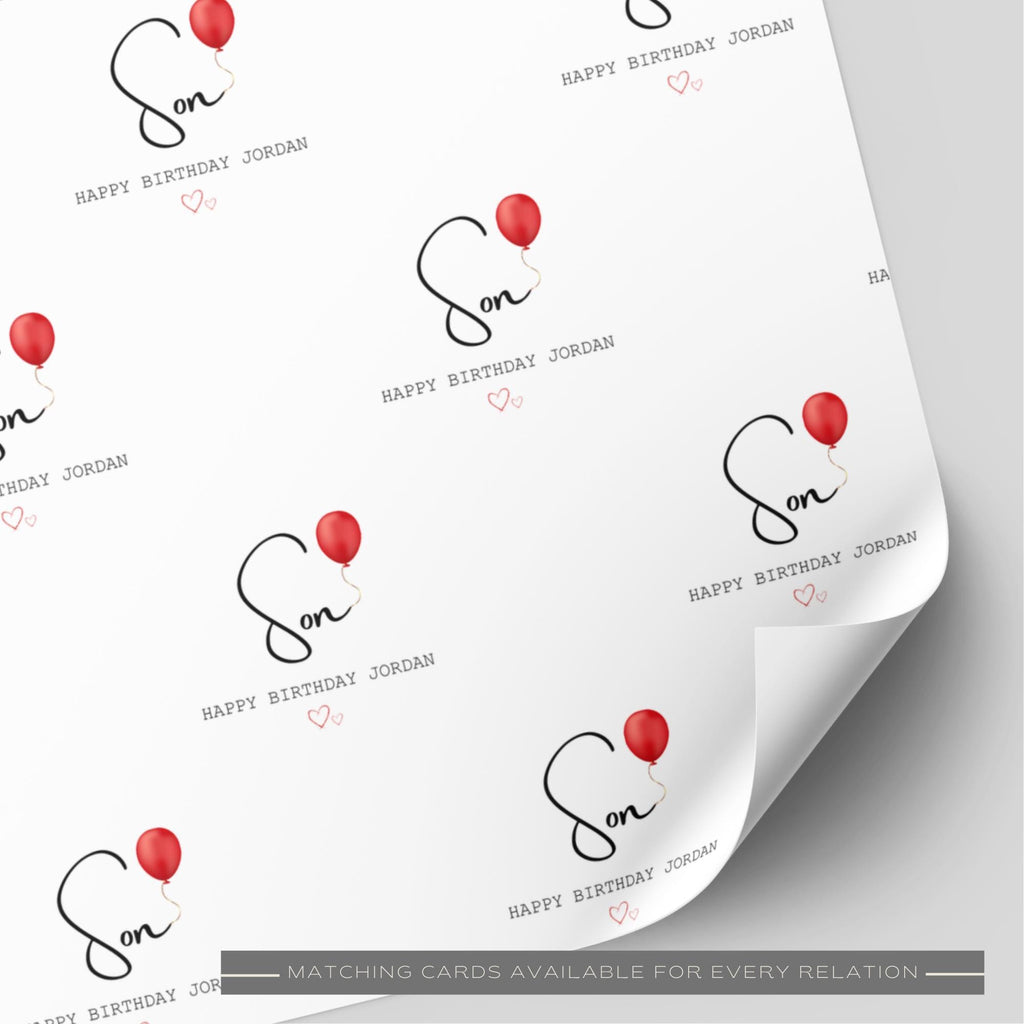 Son/Son In Law Balloon Birthday Wrapping Paper