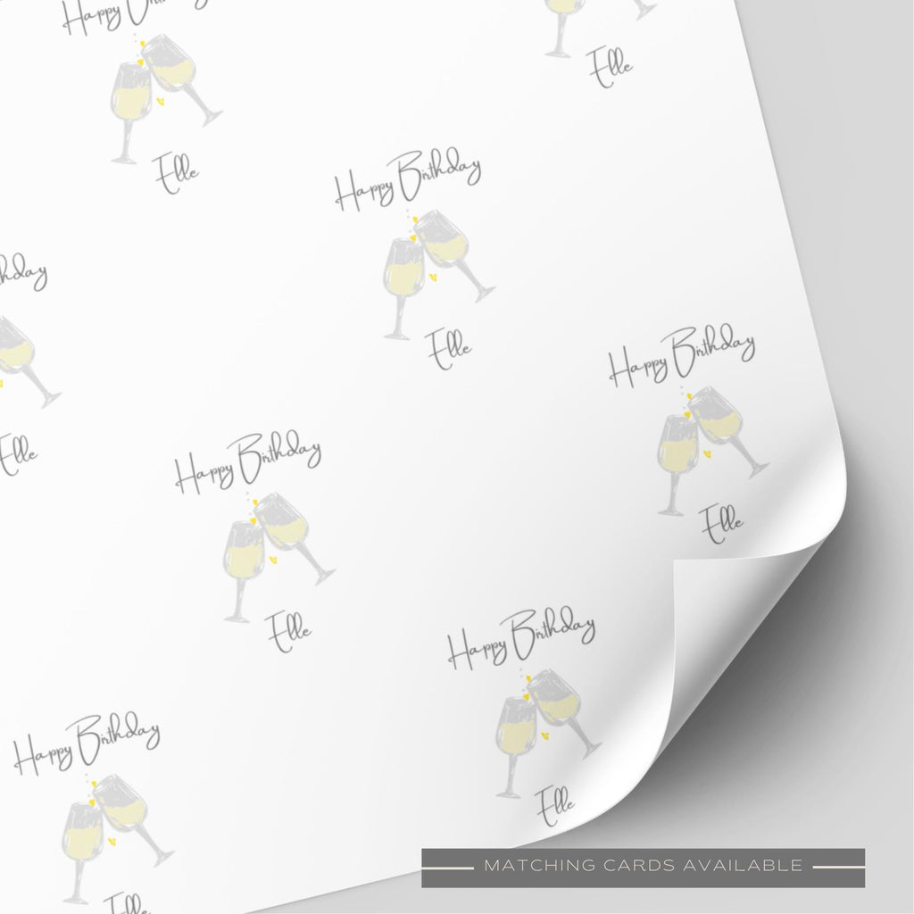 Birthday Wine Cheers Wrapping Paper