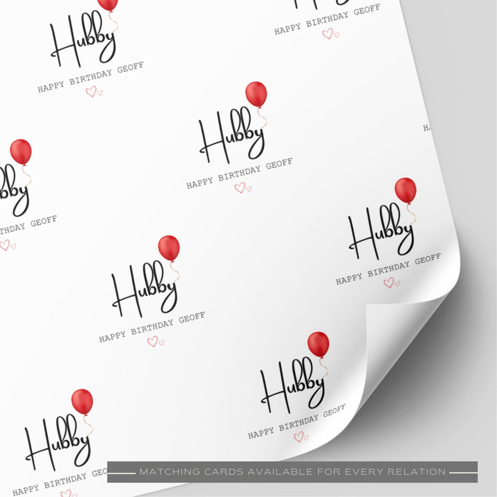 Hubby/Hubby To Be Balloon Birthday Wrapping Paper