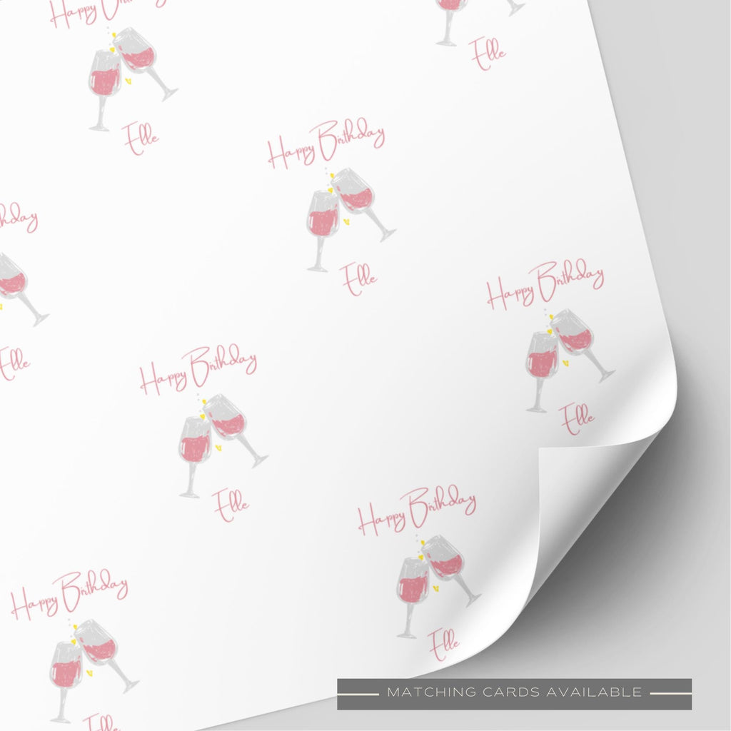 Birthday Wine Cheers Wrapping Paper
