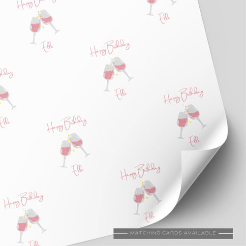 Birthday Wine Cheers Wrapping Paper
