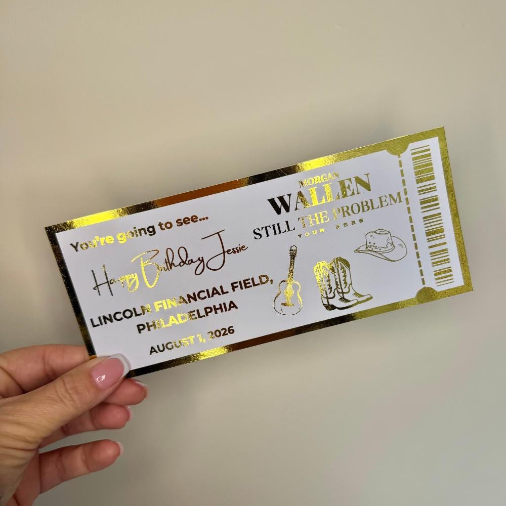 Personalised Country Music Foil Ticket