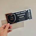 Personalised Football Stadium Tour Foil Ticket