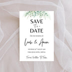 White Floral Save The Date Card | SRP1